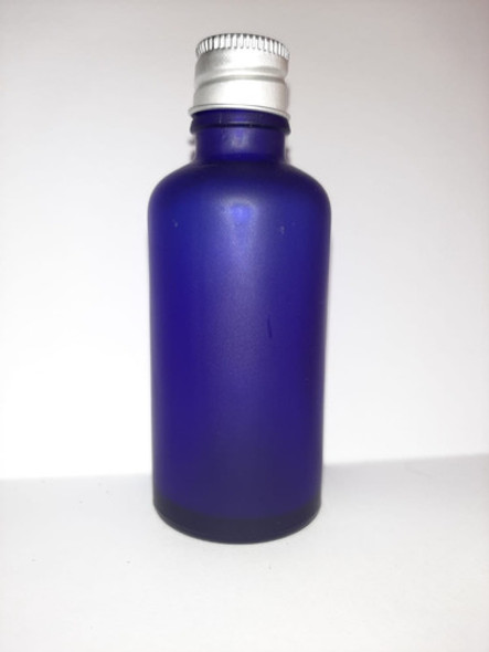 Frasco De Vidrio Azul Esmerilado 100ml Tapa De Aluminio X30 1