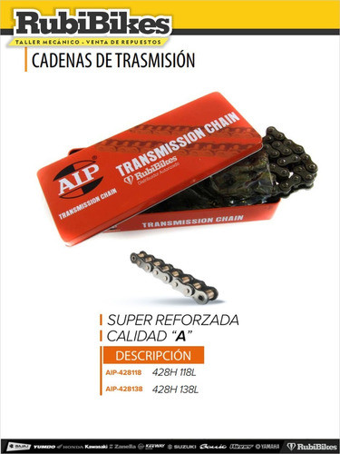 Cadena Transmisión Reforzada  428 138 Aip 1