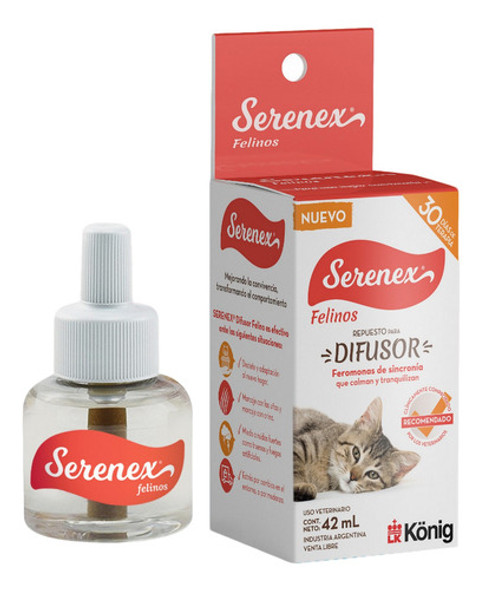 Serenex Feromonas Repuesto De Difusor 42ml Para Gatos 0