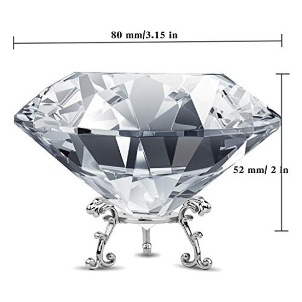 Pisapapeles Diamante Grande Decorativo Transparente Con Base 1