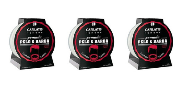 Kit For Men 3 Pomadas Capilatis  Pelo Y Barba  55g - 3c 0