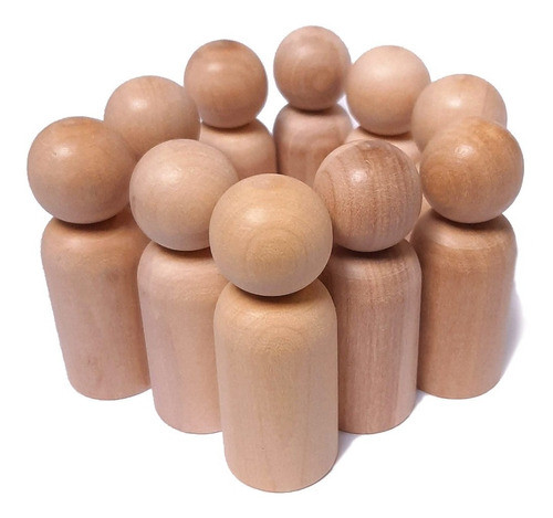 20 Muñecos Niño 6,2cm Personitas De Madera Pegdolls Waldorf 0