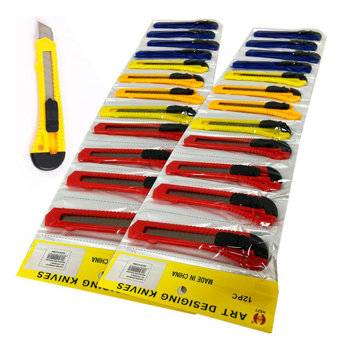 Trincheta Grande 18mm Pack De 48 Colores Surtidos Cutter 0