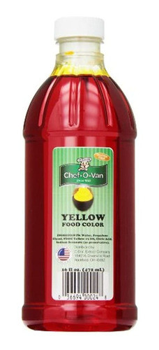 Chef O Van Food Colorante Amarillo 16 Onza 0