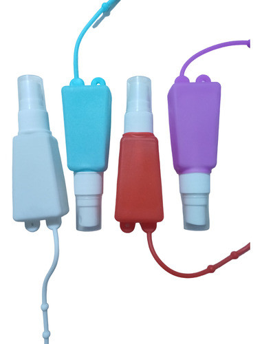 12 Porta Álcool Gel Frasco Mochila Chaveiro Silicone Kit 0