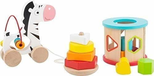 Juguetes De Madera De Pie Pequeño Coleccion De Juegos De J 0
