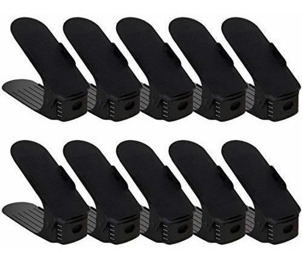 10 Organizadores De Zapatos Ajustables Negro 0 10 Organizadores De Zapatos Ajustables Negro 0