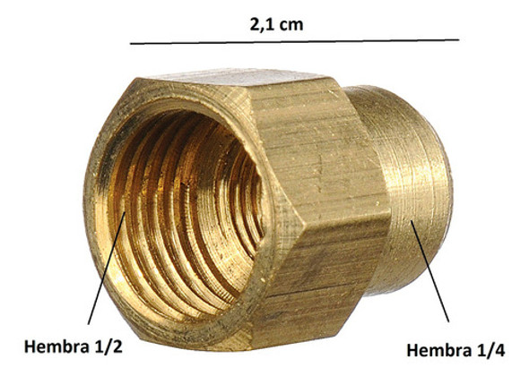 Cupla De Reduccion De Bronce De 1/2  A 1/4 Pack X5 Unidades 1 Cupla De Reduccion De Bronce De 1/2  A 1/4 Pack X5 Unidades 1