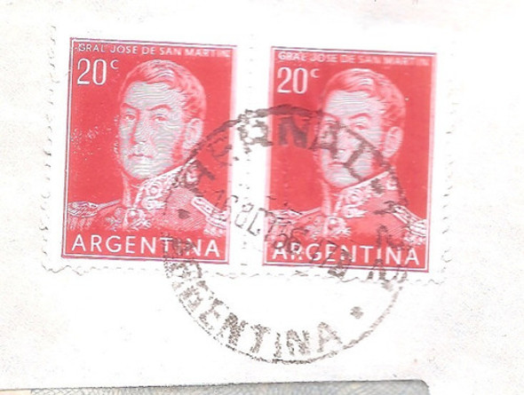 Argentina 1956 Sobre Circulado  Numero  123b 1