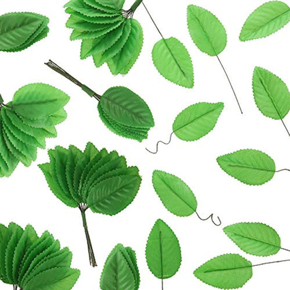 200 Piezas De Hojas Con Alambre De Seda Hojas Artificiales P 0