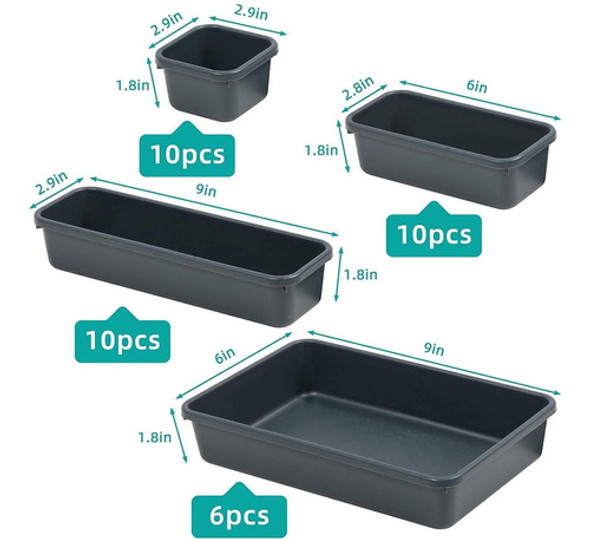 Juego De 36 Bandejas De Plástico Para Cajón De Escritorio 1 Juego De 36 Bandejas De Plástico Para Cajón De Escritorio 1