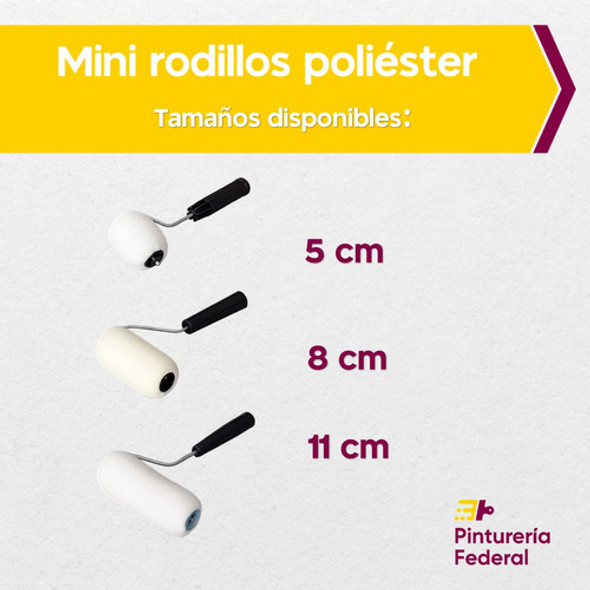 Pack Mini Rodillo Poliéster 5 Cm X 6 Unidades Matezz 1 Pack Mini Rodillo Poliéster 5 Cm X 6 Unidades Matezz 1