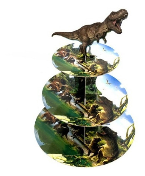 Soporte Cupcake Dinosaurio - 30 X 40 Cm - Universo Mágico 0