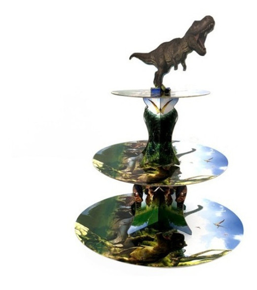 Soporte Cupcake Dinosaurio - 30 X 40 Cm - Universo Mágico 1