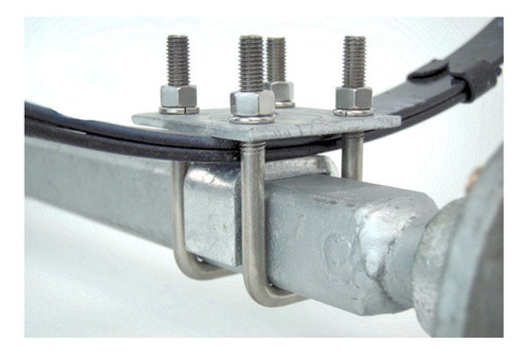 U De Eje Grampa Platina Galvanizada Mazo Elastico Trailer 0