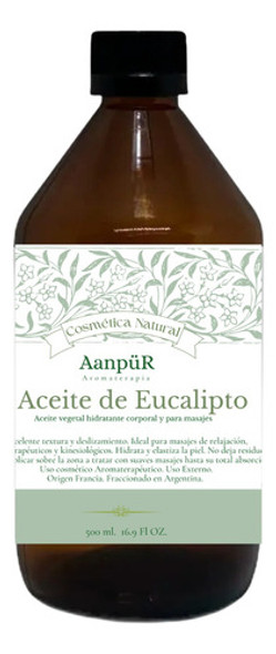 Aceite De Eucalipto Para Masajes Uso Profesional 500 Ml 0