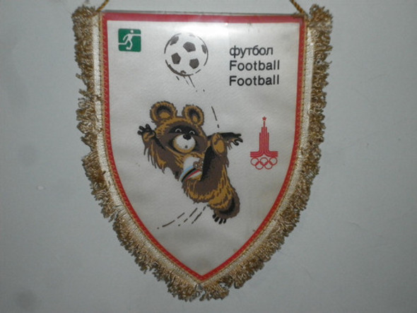Banderín Original De Las Olimpíadas Moscú 1980, Fútbol 1 Banderín Original De Las Olimpíadas Moscú 1980, Fútbol 1