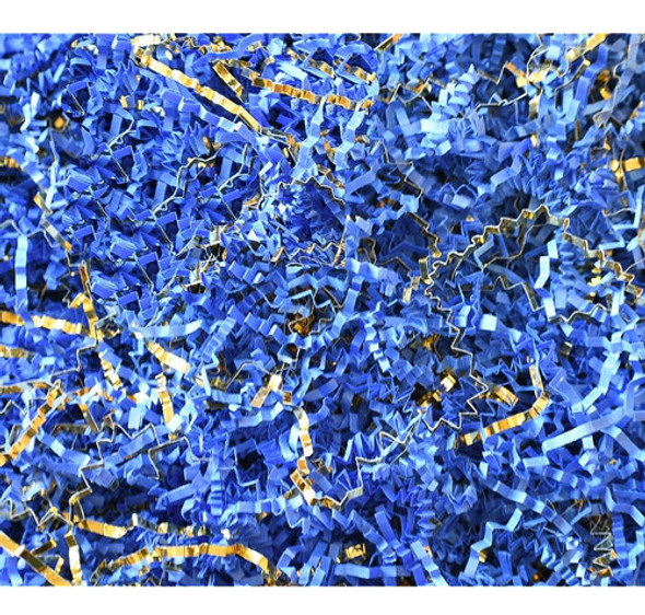 Bps Product Papel De Corte Arrugado Relleno Royal Blue & Gol 0