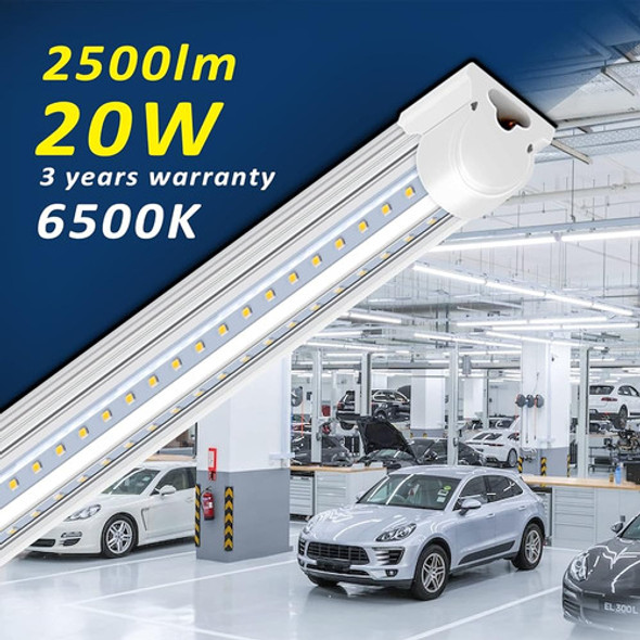 Barrina Led Shop Light 2ft, 20w 2500lm 6500k, T8 Led Light F 1