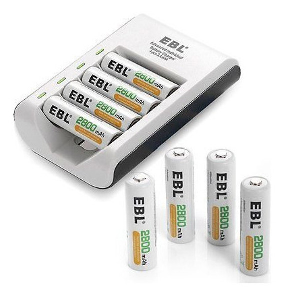 Ebl 8 Paquete 2800mah Baterías Recargables Aa Ni-mh + Cargad 1