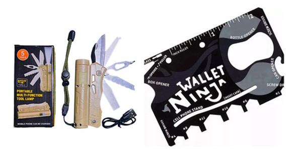 Navaja Tactica Multiuso Supervivencia Linterna Usb + Regalo 1