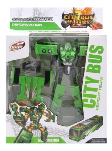 Robot Transformer Colectivo Autobus Figura Muñeco Convertibl 1