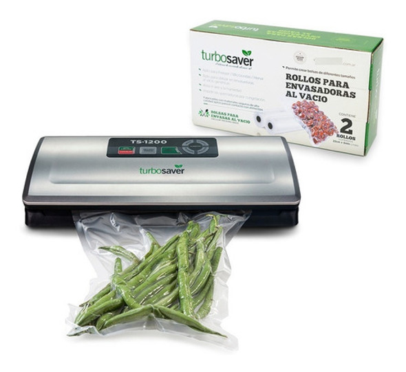 Envasadora Al Vacío Turbosaver Ts1200 + Set De 2 Rollos 5mts 0