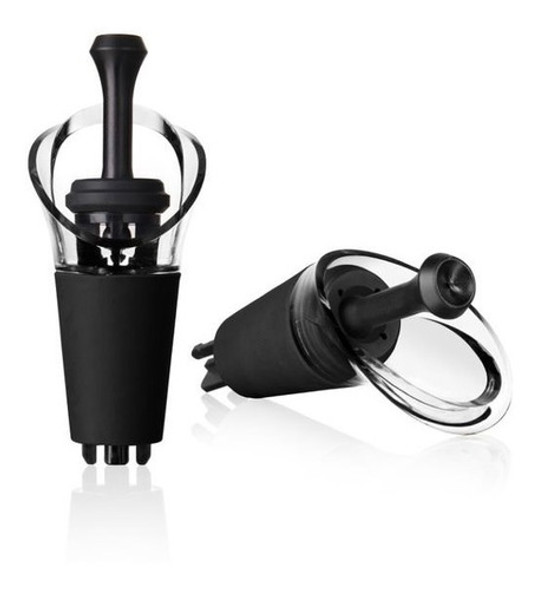 Set Vino Servidor + 2 Tapones Negro Vacu Vin 0 Set Vino Servidor + 2 Tapones Negro Vacu Vin 0