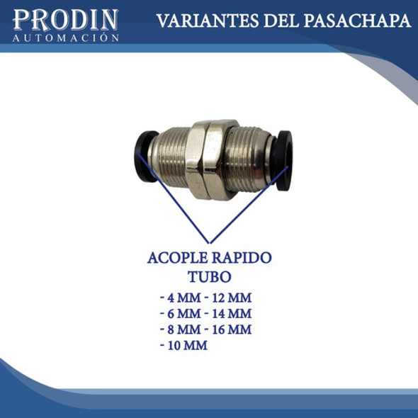 Conector Rápido Neumático Pasachapa Diam Tubo 4 Mm 1