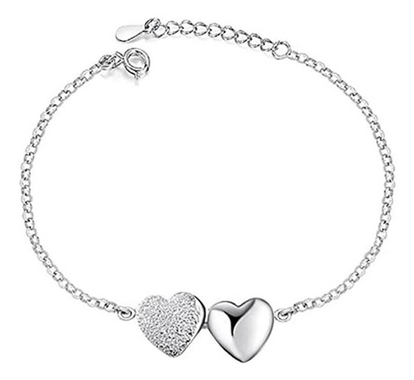 Q & Camafeo Plata De Ley 925 corazón Doble Cadena Pul. 0