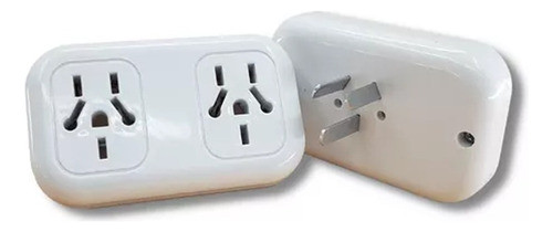Adaptador Blanco Enchufe Ficha Doble Multi Toma 0