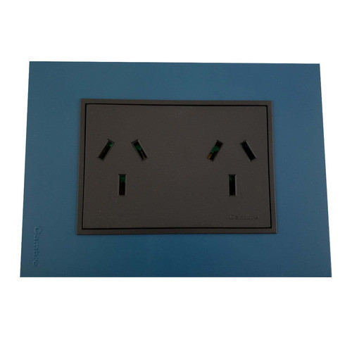 Llave De Luz Armada 1 Toma Doble Gris-azul Bauhaus 0