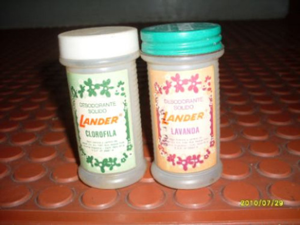 Dos Frascos De Desodorante Solido Lander De Plastico Vacios 0
