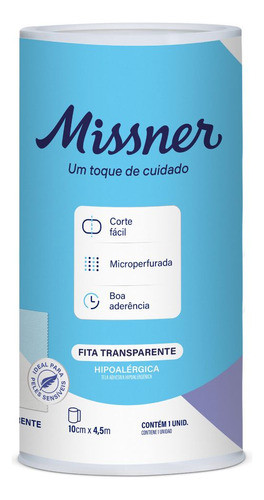 Fita Transparente Microperfurada Missner 10cmx4,5m 6un 0