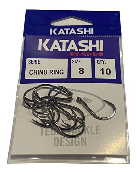 Anzuelo Katashi Chinu Ring N° 8 Blister X 10u Moscas Pacu 0