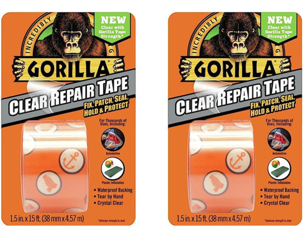 Gorilla Crystal Clear Duct Tape, 1.88  X 5 Yd, Transparente, 0