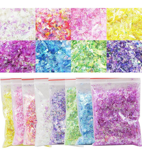 Addfavor Chunky Nail Glitter Set 8 Colores Iridiscente Nail 0