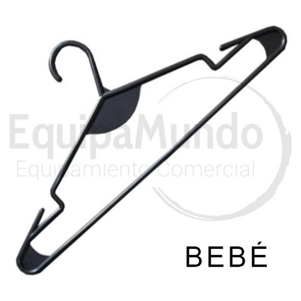 Perchas Reforzadas De Plástico Negro Bebé - Pack X 100 1