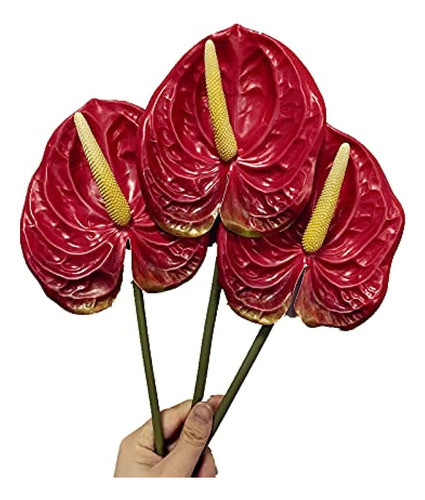 26  Flores Artificiales De Lirio De Anthurium, Flor Permanen 0