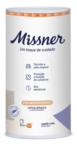 Micropore Bege Missner Fita Microporosa 10cmx10m 10un 0