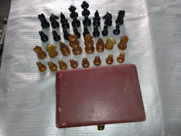 Ajedrez Completo Madera Con Caja Sin Tablero ,exotico 1