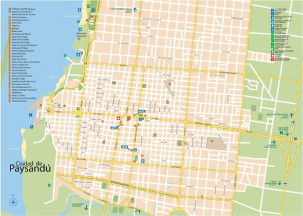 Mapa De La Ciudad De Paysandú - Paysandú - Lámina 45x30 Cm. 0 Mapa De La Ciudad De Paysandú - Paysandú - Lámina 45x30 Cm. 0