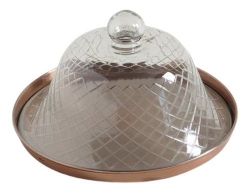 Campana De Vidrio Color Cobre Para Servir 23x14cm 5onzas 1