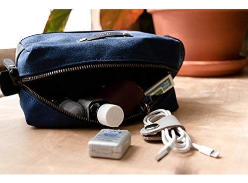 Canva Y Neceser De Piel | Kit De Viaje Dopp | Fabricado En E 1