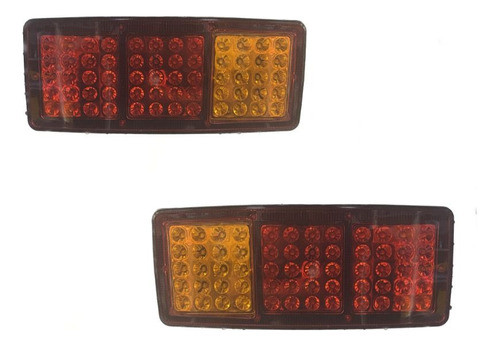 Faros Trasero Universal Rectangular Rojo/ambar X2 Led An-708 0