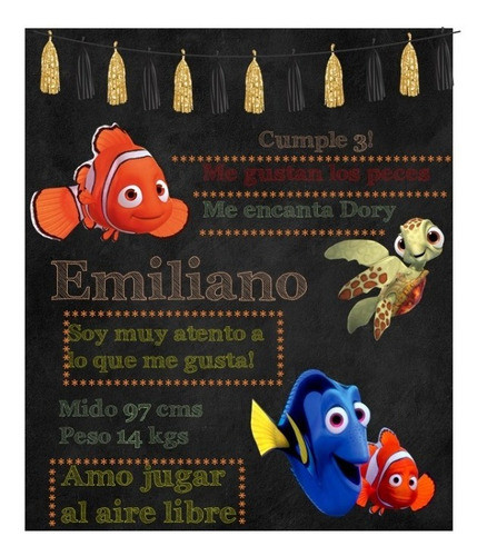 Pizarra Poster Buscando A Nemo Editable 0