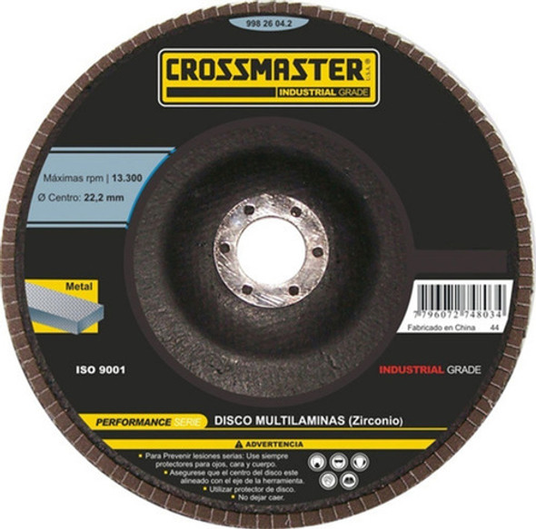 Disco Multilám Zirconio Grano 60 180mm Crossmaster 9982606.3 0