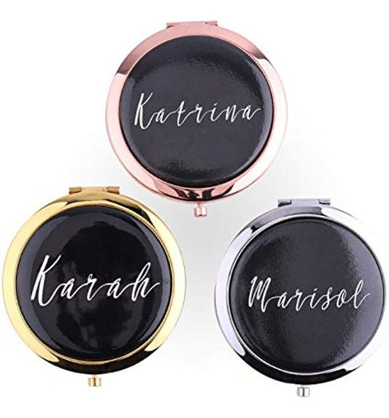 Juego De 5- 10, Rose Gold Compact Mirrors Your Custom Text B 0 Juego De 5- 10, Rose Gold Compact Mirrors Your Custom Text B 0