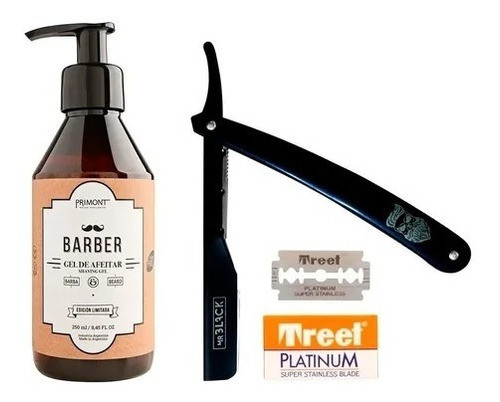 Kit Barba Gel Feather Primont + Navajin + Hojas De Afeitar 1