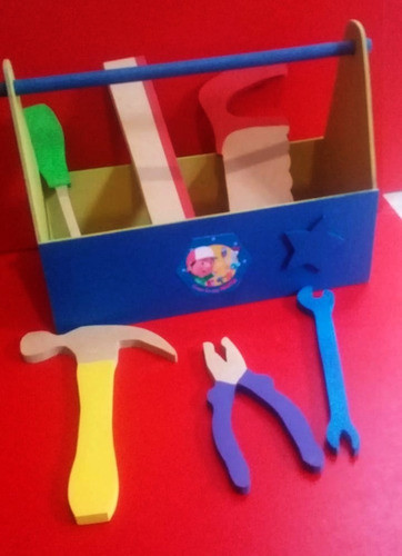 Caja De 6 Herramientas De Madera Juego Motricidad Didáctico 1